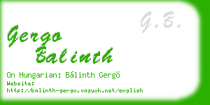 gergo balinth business card